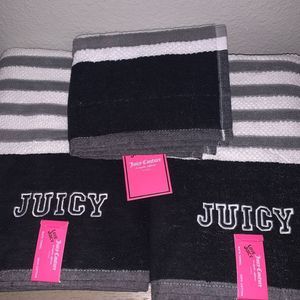 Brand New Black-grey juicy Couture Bath Towel Set